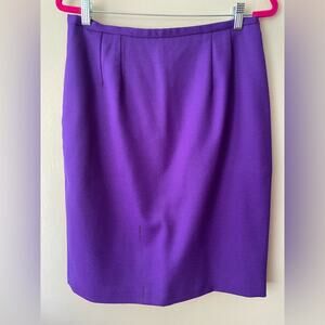 Vintage Jos. A. Bank Purple 100% Wool Pencil Skirt Size 16